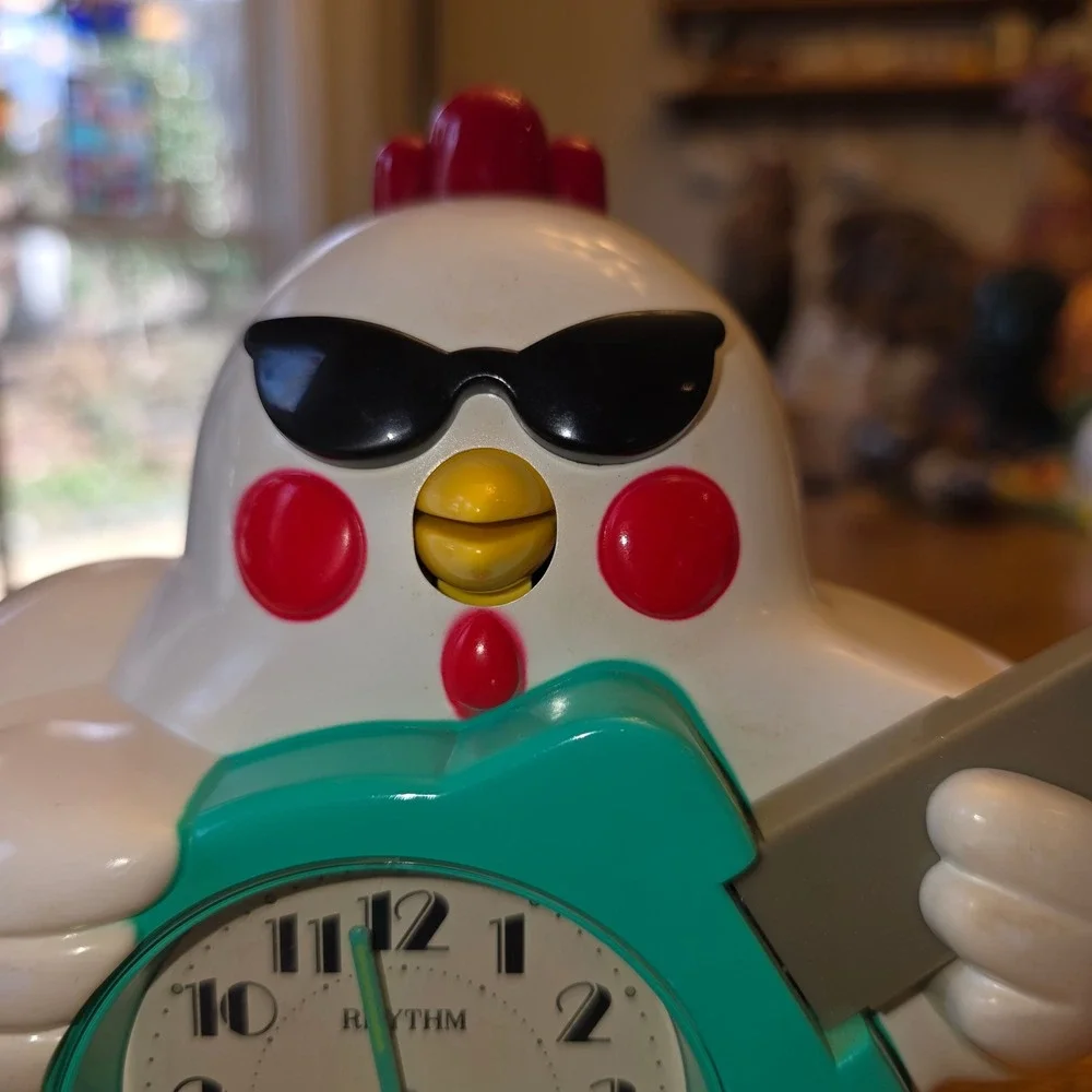 Vintage 90s Rock n Roll Chicken Rhythm Japan Guitar Alarm Clock‎ Rare Tested
